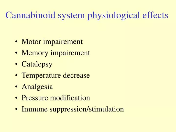 cannabinoid system physiological effects