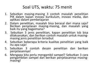 soal uts waktu 75 menit