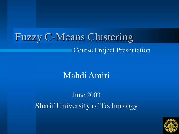 fuzzy c means clustering