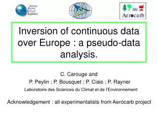 inversion of continuous data over europe a pseudo data analysis