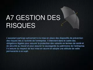 a7 gestion des risques