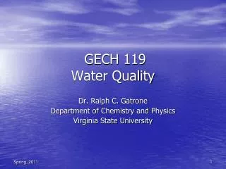 GECH 119 Water Quality