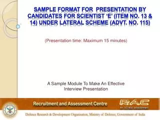 A Sample Module To Make An Effective Interview Presentation