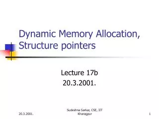 Dynamic Memory Allocation, Structure pointers