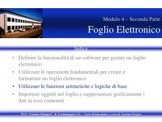 modulo 4 seconda parte foglio elettronico