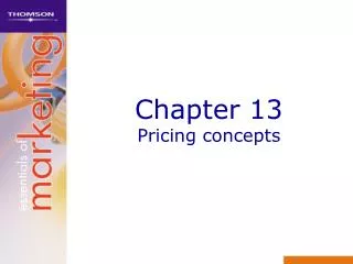 Chapter 13 Pricing concepts