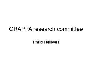 GRAPPA research committee