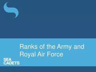 Ranks of the Army and Royal Air Force