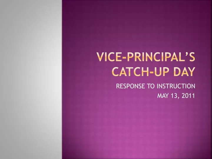 vice principal s catch up day