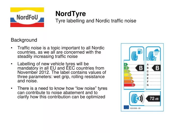 nordtyre tyre labelling and nordic traffic noise
