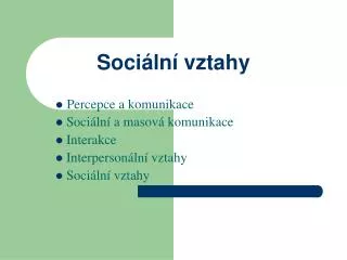 soci ln vztahy