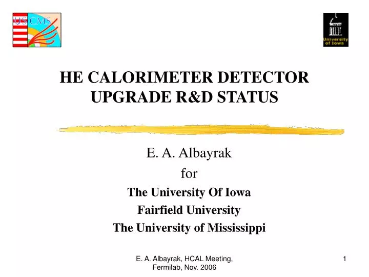 he calorimeter detector upgrade r d status
