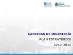 CARRERAS DE INGENIERÍA PLAN ESTRATÉGICO 2012-2016 - slide 1