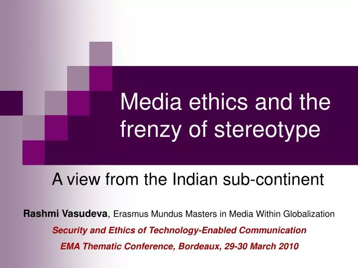 media ethics and the frenzy of stereotype