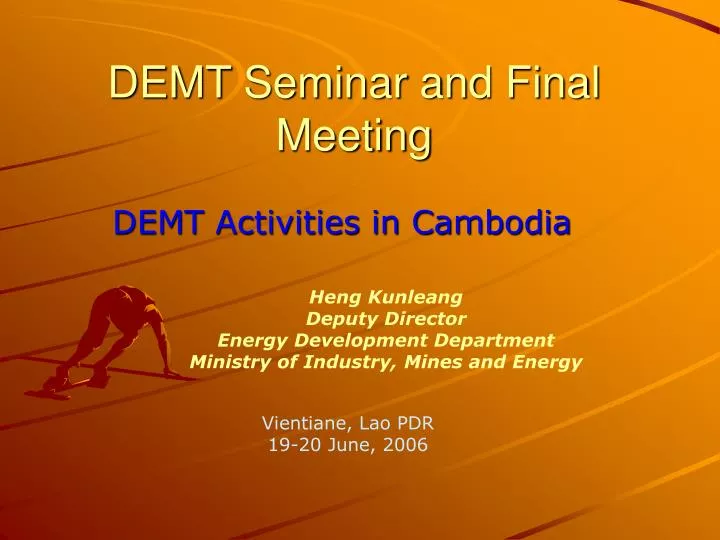 demt seminar and final meeting
