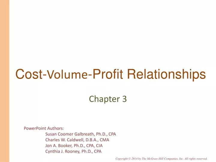 cost volume profit relationships