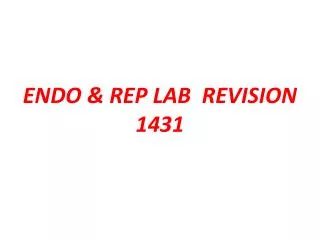 ENDO &amp; REP LAB REVISION 1431