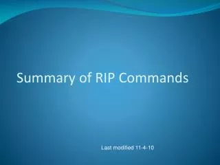 Summary of RIP Commands