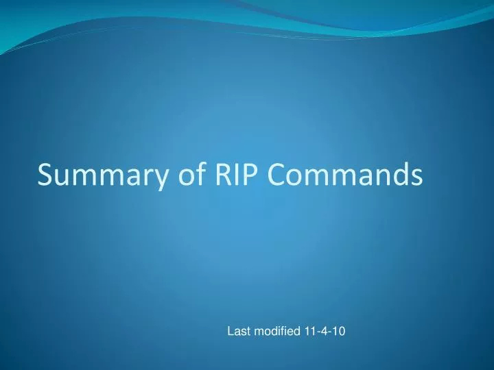 summary of rip commands