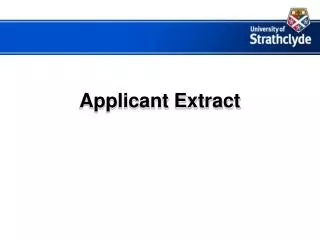 Applicant Extract