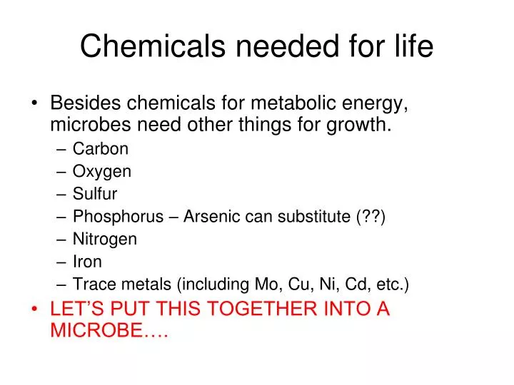 chemicals needed for life