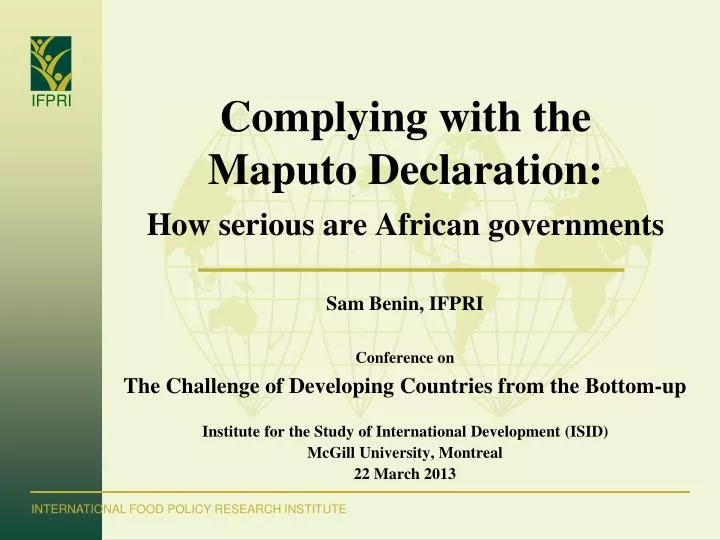 complying with the maputo declaration how serious are african governments