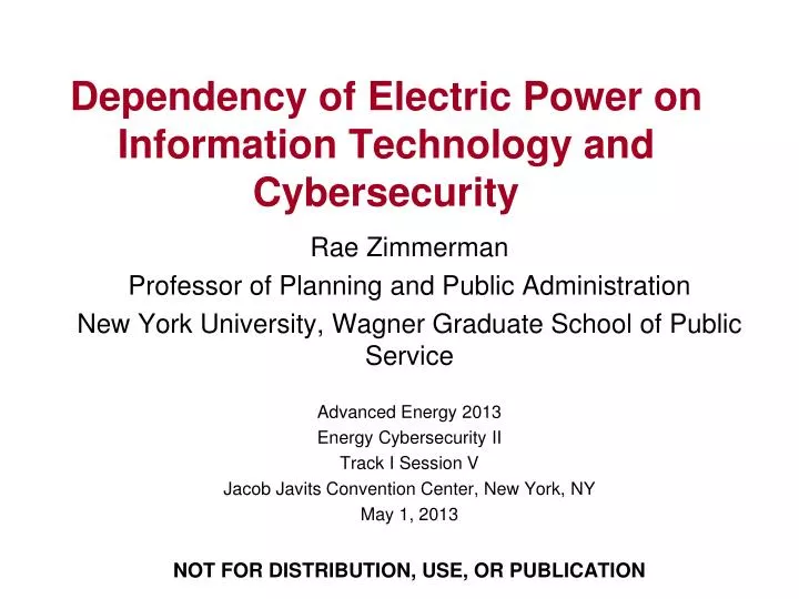 dependency of electric power on information technology and cybersecurity