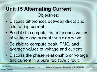 Unit 15 Alternating Current