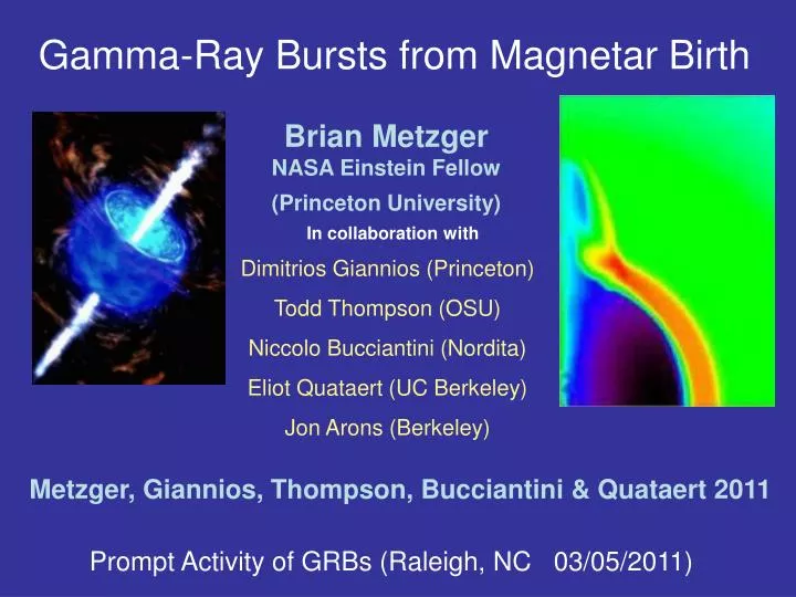 gamma ray bursts from magnetar birth
