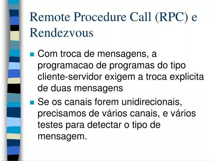 remote procedure call rpc e rendezvous