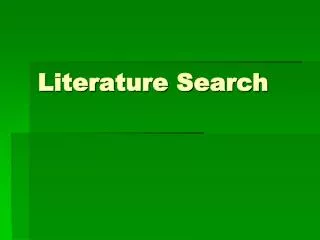 literature search