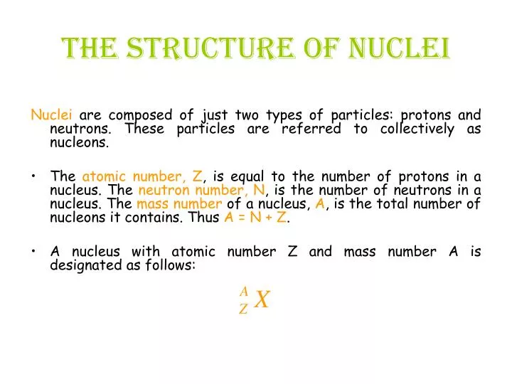 the structure of nuclei