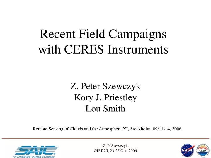 recent field campaigns with ceres instruments