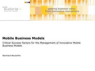 Mobile Business Models