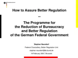 How to Assure Better Regulation --