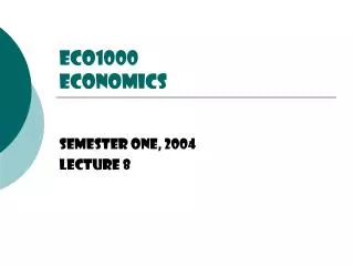 ECO1000 Economics