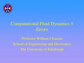 Computational Fluid Dynamics 5 Errors