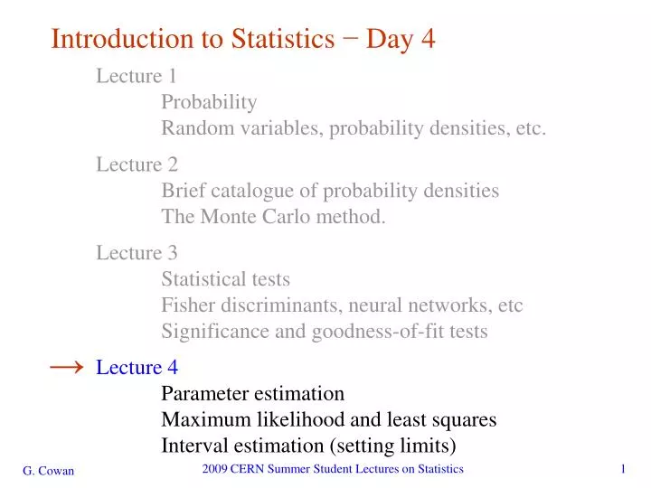 introduction to statistics day 4