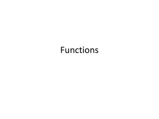 Functions