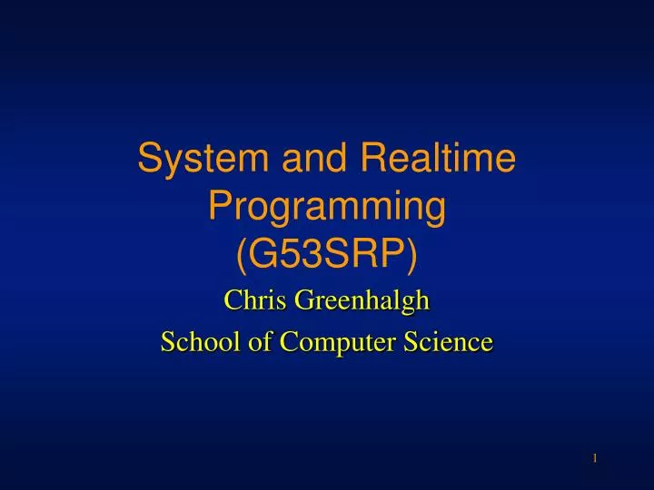 system and realtime programming g53srp