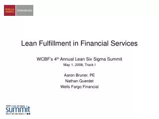 Lean Fulfillment in Financial Services