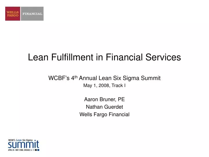 lean fulfillment in financial services