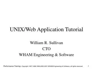 UNIX/Web Application Tutorial