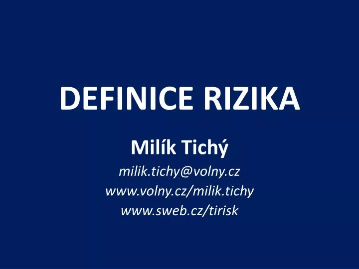 definice rizika