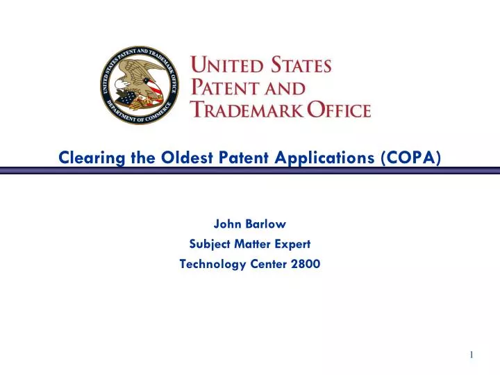 clearing the oldest patent applications copa