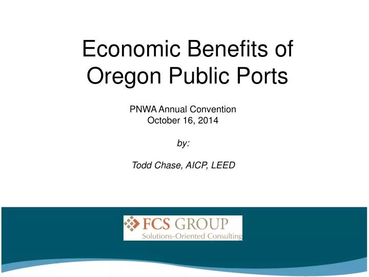 economic benefits of oregon public ports