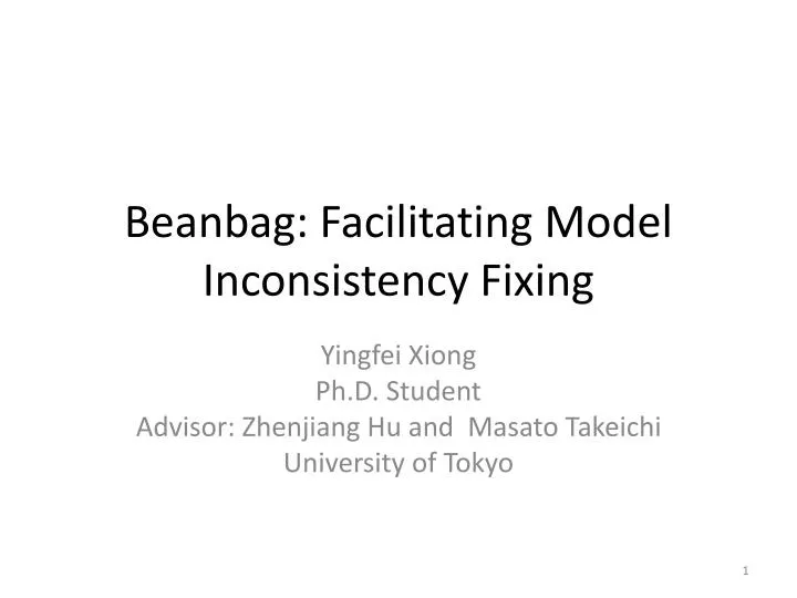 beanbag facilitating model inconsistency fixing