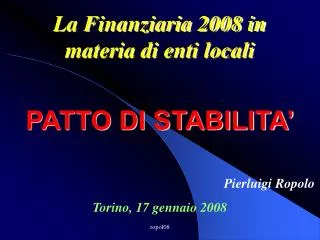 patto di stabilita