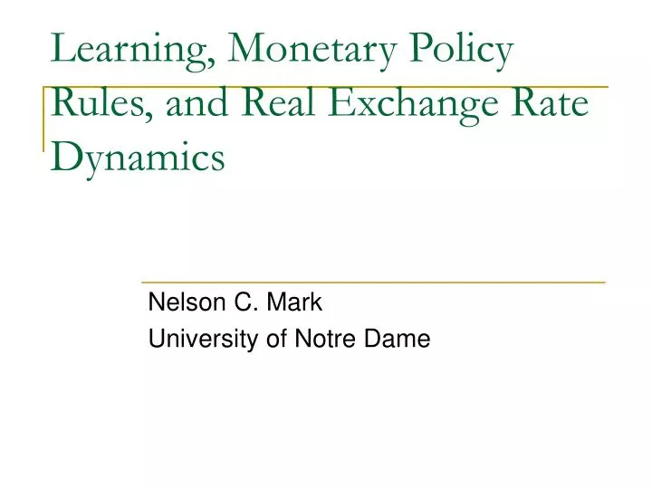 learning monetary policy rules and real exchange rate dynamics