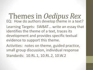 Themes in Oedipus Rex